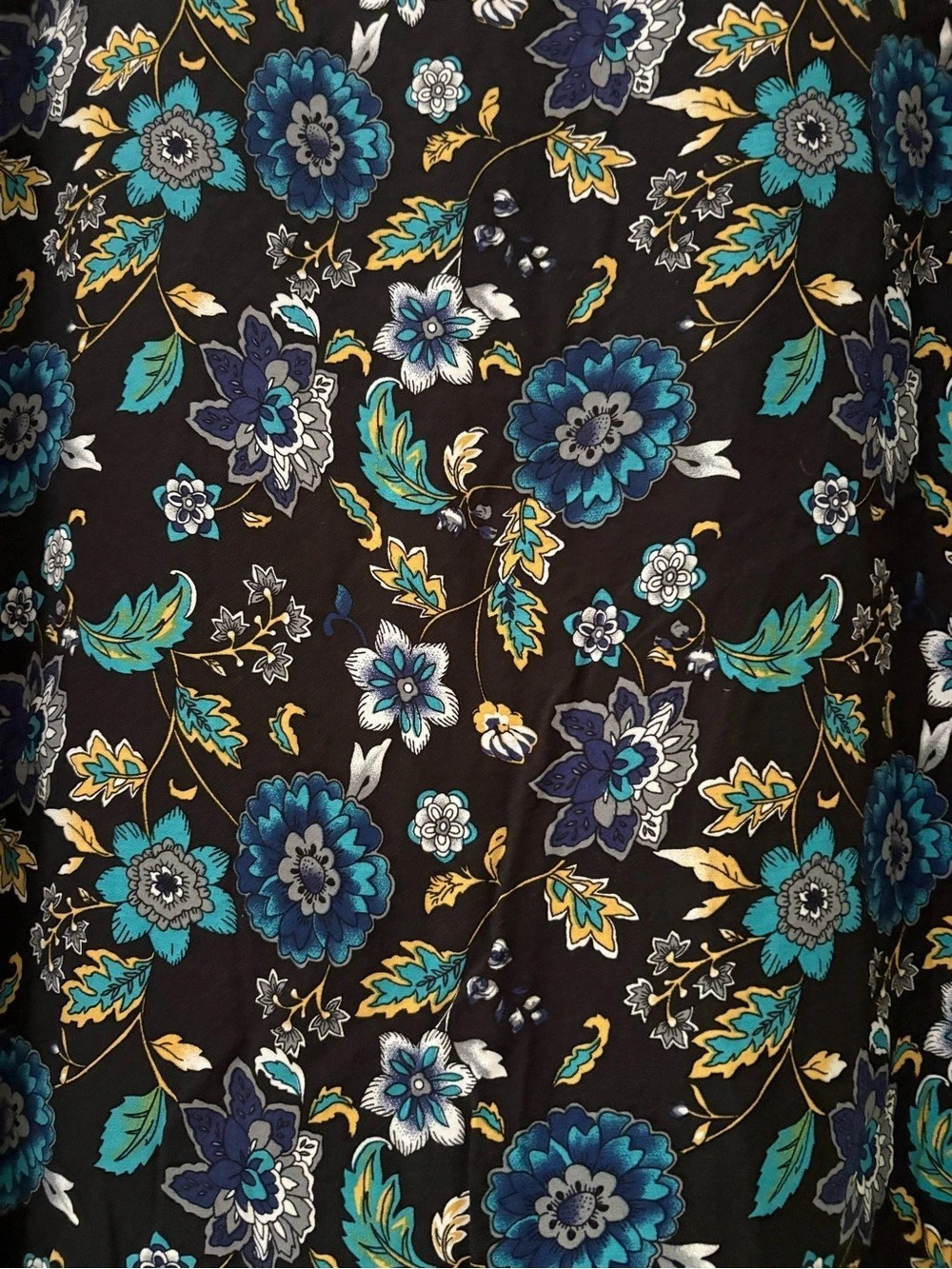 Floral Midi Dress in Black & Blue - Picture 10 of 12